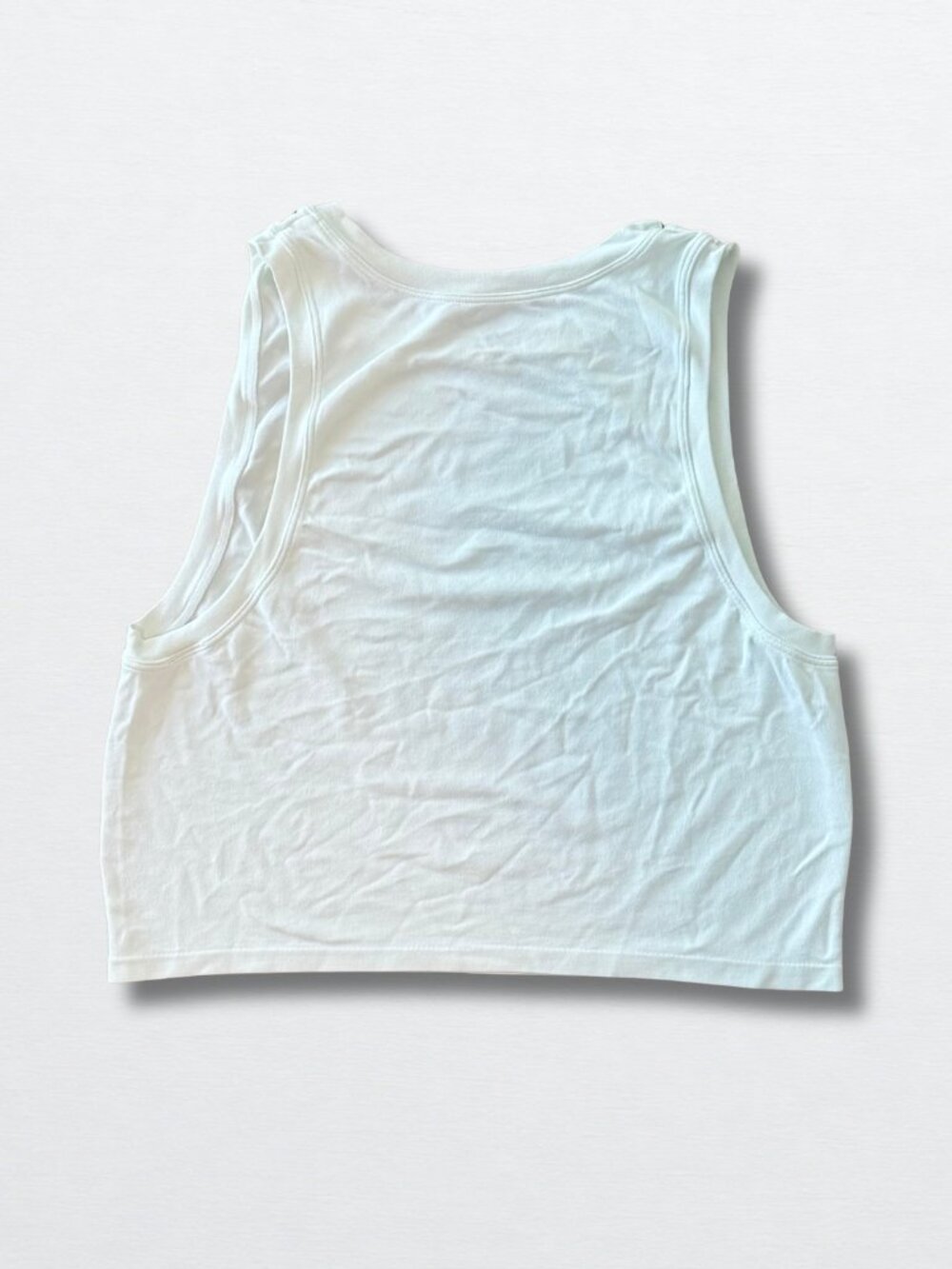 Gilly Hicks White Crop Tank — High Neck Workout Top